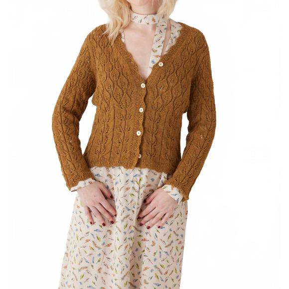 NEW ROSE VELVET emma v neck sweater in copper - Picture 1 of 6
